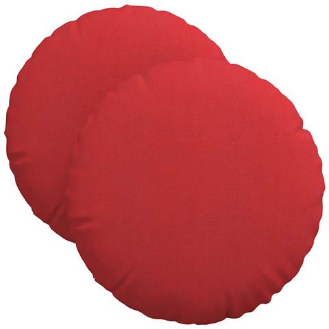 Cuscini per Seduta 2 pcs Rosso Ø40 x 13 cm Tessuto - Foto 1