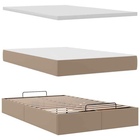 Struttura Letto Pouf con Materasso 120x190 cm Similpelle - Foto 9