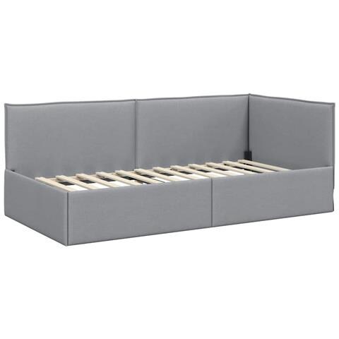 Cornice del letto ad angolo Grigio chiaro 100 cm x 200 cm - Foto 1