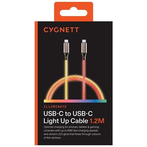 Cavo Usb-c Luminoso Da 1,2 M Per Ricarica Rapida Da 60 W E Trasferimento A 480 Mbps, Multicolore - Foto 5