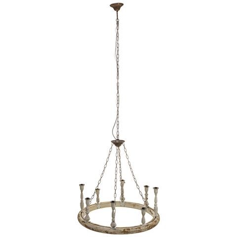 Lampada Da Soffitto In Legno E Metallo Con Finitura Invecchiata - Foto 1
