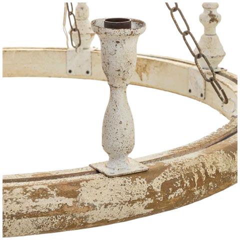 Lampada Da Soffitto In Legno E Metallo Con Finitura Invecchiata - Foto 7