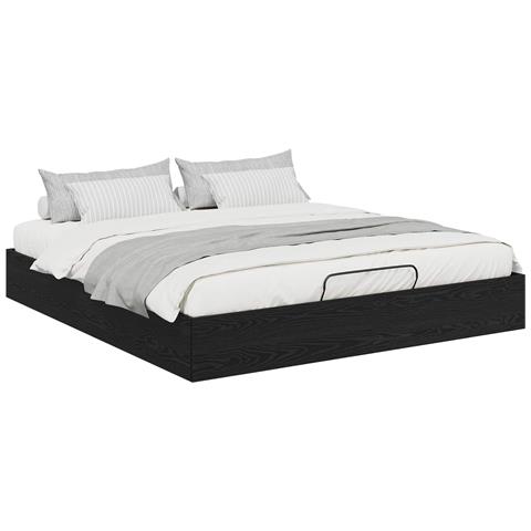 Letto ottomano Rovere Nero 193 x 120 x 25 cm Truciolare - Foto 1