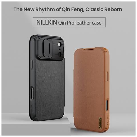 Cover per iPhone 17 Pro Max - Pelle /PU, Nero, Con Tarjetero - Foto 2