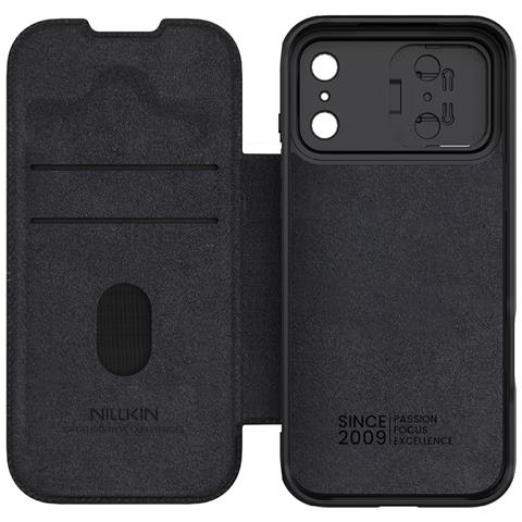 Cover per iPhone 17 Pro Max - Pelle /PU, Nero, Con Tarjetero - Foto 4