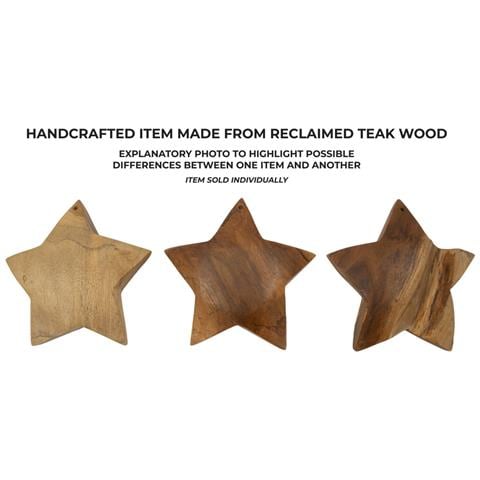 Decorazione Bintang Stella In Teak Riciclato Da Appendere Pezzo Unico - Foto 8