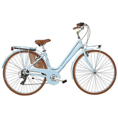 Bici Donna Telaio Alluminio Linea Vintage Misura 28 Bicicletta Cambio 6v City Bike Vintage Completa Accessori Dettagli Marroni - 44 Azzurro Pastello - Foto 1