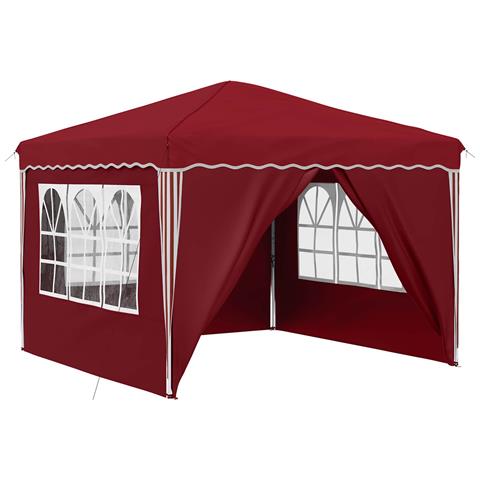 Tenda per feste a pop-up 288 x 288 x 245 cm Borgogna - Foto 1