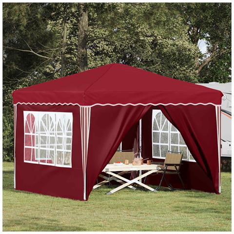 Tenda per feste a pop-up 288 x 288 x 245 cm Borgogna - Foto 2