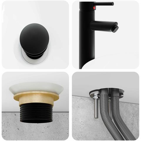 Set di mobili per il bagno 6 pcs Grigio Cemento - Foto 9