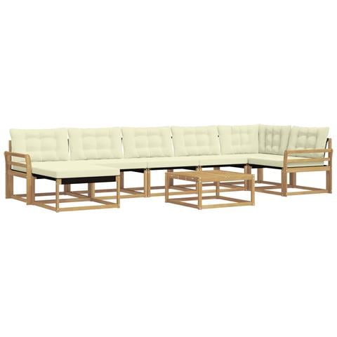 Set di divani da esterno 8 pcs Bianco e Crema 79 x 79 x 37 cm - Foto 1