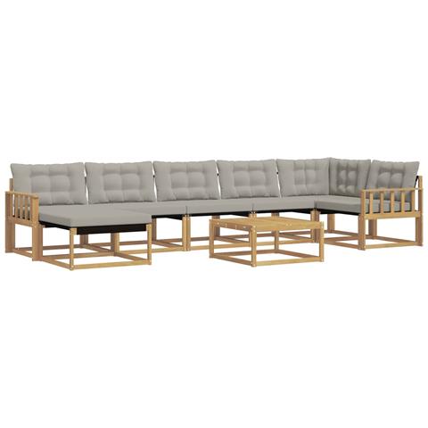 Set di divani da esterno 8 pcs Bianco e Grigio Chiaro - Foto 1