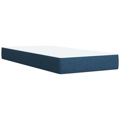 Letto box spring con materasso Blu 90 x 200 cm Tessuto - Foto 2