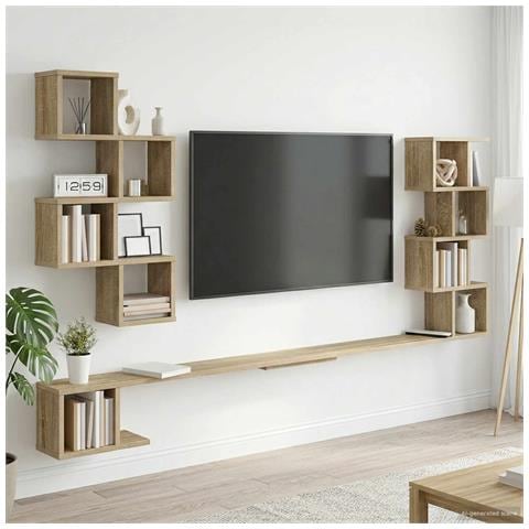 Mensola per TV da muro Rovere Sonoma 180 x 15 x 94 cm - Foto 2