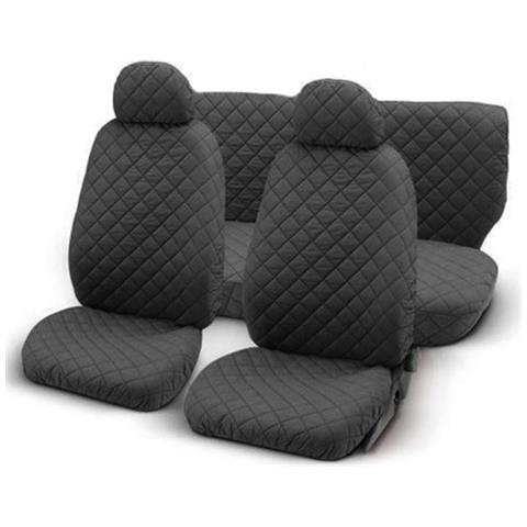 Coprisedili per Auto Trapuntato Made in Italy Fodera Universale Grigio Scuro - Foto 2