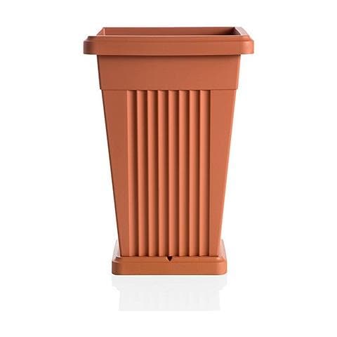 Vaso Piramide Con Sottovaso Colore Terracotta - Foto 2