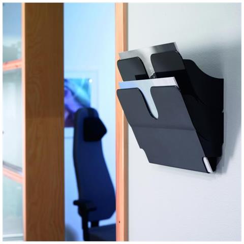 Flexiplus 2 A4 Orizz. Espositore Da Parete 2 Comparti A4 Orizz. Nero - Foto 1