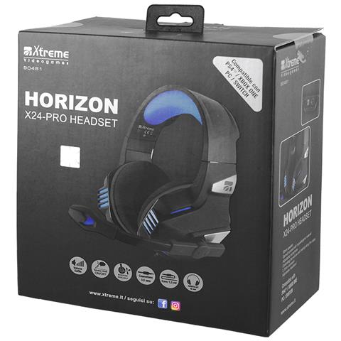 Cuffie Gaming Horizon X24-Pro con Microfono Connessione Cablato Colore Nero e Blu - Foto 1