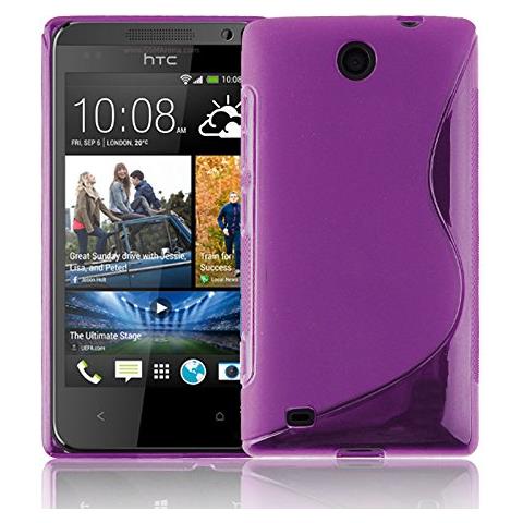 Htc Desire 300 Custodia Silicone Tpu Disegno S In Lila Orchidea - Morbida Cover Protettiva Super Sottile Con Bordo Protezione - Back Case Ultra Slim Gel Bumper Fina Antiurto Guscio Originale - Foto 1