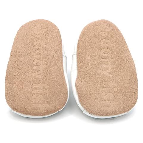 Scarpine In Pelle Morbida Prima Infanzia. Antiscivolo. Sandali A Fiori Bianco. 0-6 Mesi (17 Eu)  - Foto 3