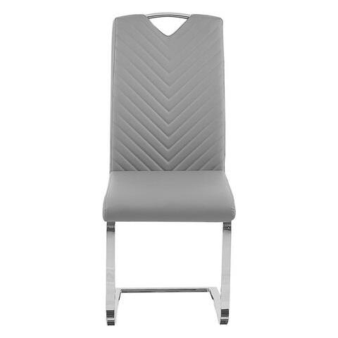 Set Di 2 Sedie Da Pranzo In Pelle Sintetica Grigio Chiaro Picknes - Foto 7