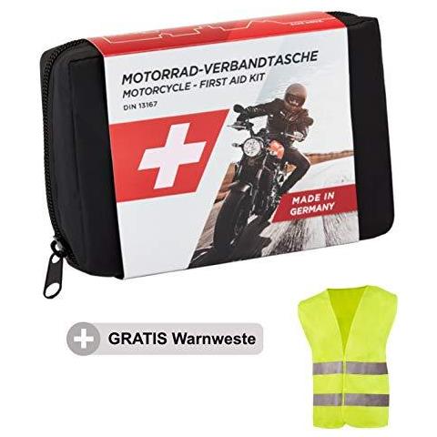 Set Moto Pronto Soccorso Piccolo E Compatto Il Sacchetto Di Primo Soccorso Secondo La Norma Din 13167 Con Alta Maglia Di Visibilit Adatto A Tutti I Paesi Europei (austria Svizzera Italia Germania Ecc)  - Foto 1