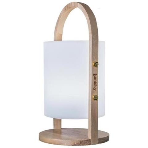 Lanterna Wireless A Led Woody - H 37 Cm - Bianco - Foto 1