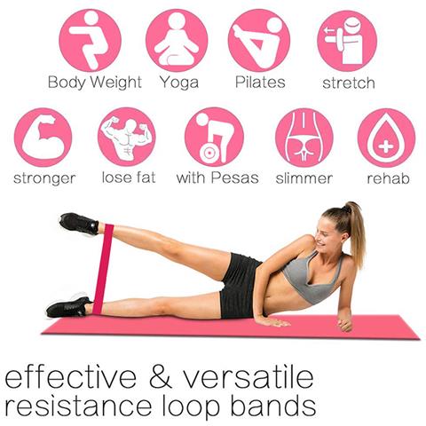 Fasce Di Resistenza Per Allenamento A Casa, Confezione Da 5, Rosa - Foto 7
