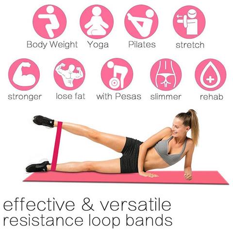 Fasce Di Resistenza Per Allenamento A Casa, Confezione Da 5, Rosa - Foto 2