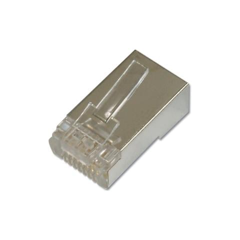 Connettore Plug 8 Poli Schermato Cat. 6 Rj45 Con Inseritore per Cavo Rete Flessibile - Foto 1