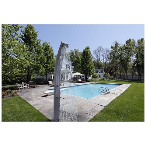 Lea Grigia Doccia A Riscaldamento Solare Curva In Alluminio Con Lavapiedi Grigia - Foto 1