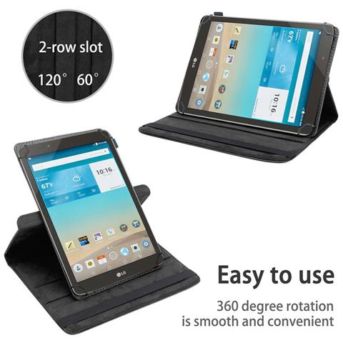 Cadorabo Custodia Per Tablet Compatibile Con Lg G Pad F (8.0 Zoll) In Nero - Coperchio Protettivo A 360 Gradi Fatto Di Finta Pelle Con Funzione Di Stand E Banda Elastica - Foto 2