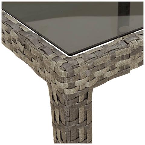 Tavolo Giardino Grigio 250x100x75cm Vetro Temperato Polyrattan - Foto 2