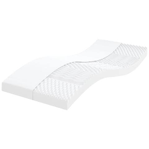 Materasso in Schiuma Bianco 80x200 cm 7 Zone Durezza 20 ILD - Foto 1
