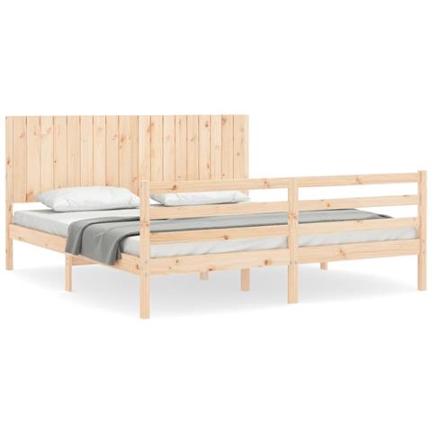 Giroletto con Testiera Super King Size in Legno Massello - Foto 2