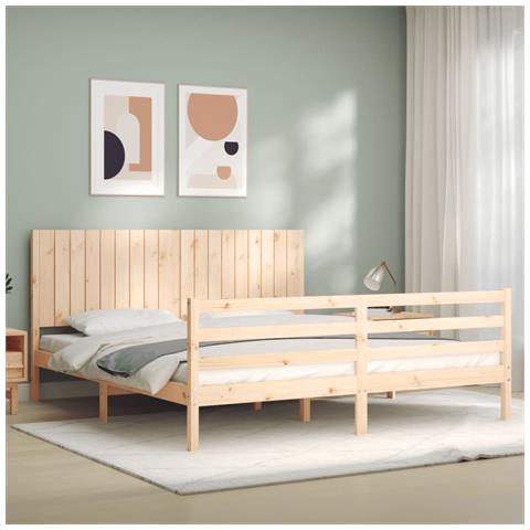 Giroletto con Testiera Super King Size in Legno Massello - Foto 3