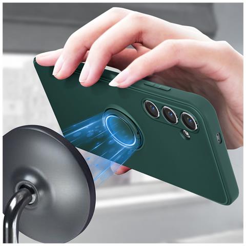 Cover Per Samsung Galaxy S24 Plus Anello Supporto Silicone Flessibile - Foto 2