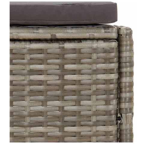 Panche Per Spa Con Cuscini 2 Pz In Polyrattan Grigio - Foto 9