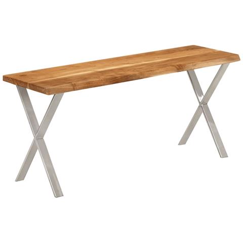 Panca Con Bordi Vivi 105 Cm In Legno Massello Di Acacia - Foto 1