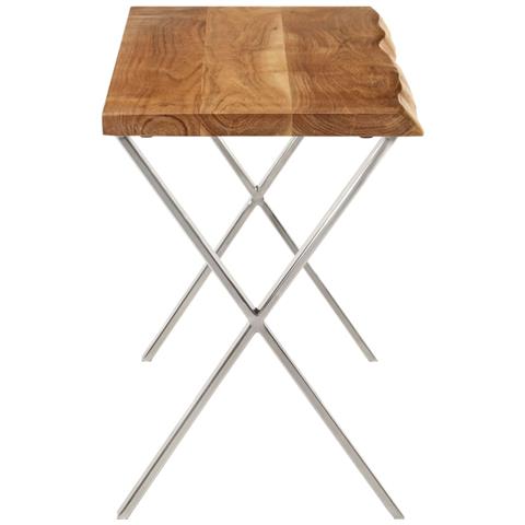 Panca Con Bordi Vivi 105 Cm In Legno Massello Di Acacia - Foto 3