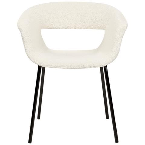 Set Di 2 Sedie Da Pranzo Bouclé Bianco Sporco Elma - Foto 8