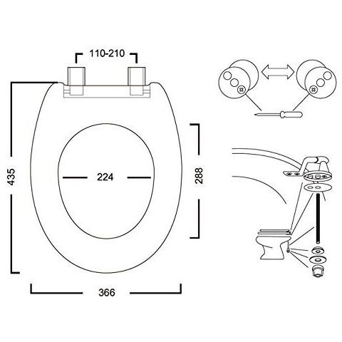 Copriwater Universale Copri Wc Legno Mdf Coprivaso Sedile Bianco Water Pesante - Foto 2
