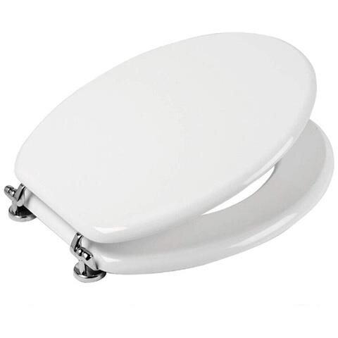 Copriwater Universale Copri Wc Legno Mdf Coprivaso Sedile Bianco Water Pesante - Foto 4