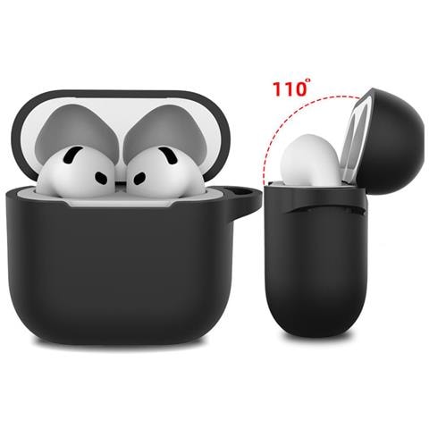 Custodia Protettiva In Silicone Per Airpods Black  Le Airpods 4 Di Apple - Foto 6