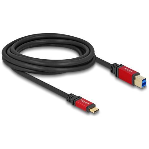 Cavo USB 5 Gbps USB Type-C maschio per USB Tipo-B maschio 3 m metallo rosso - Foto 2