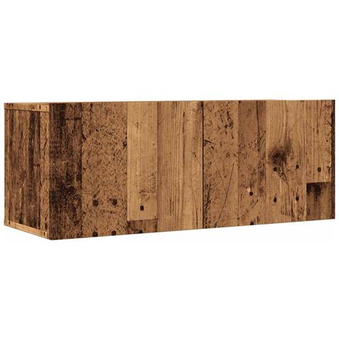Mobili Tv A Parete 2pz Legno Antico 80x30x30 Cm - Foto 2