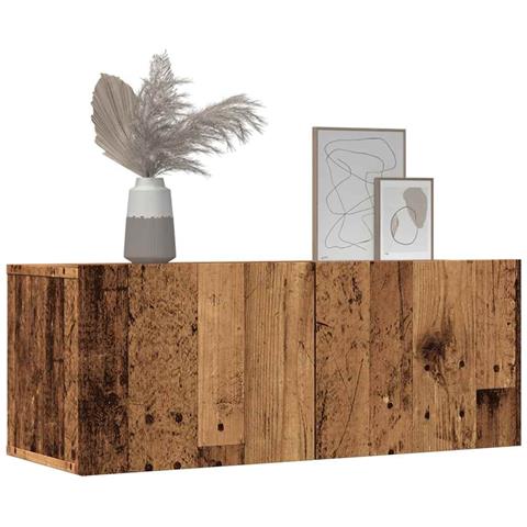 Mobili Tv A Parete 2pz Legno Antico 80x30x30 Cm - Foto 3