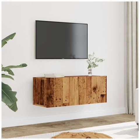Mobili Tv A Parete 2pz Legno Antico 80x30x30 Cm - Foto 1