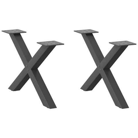 Gambe Tavolino Caffè A X 2 Pz Antracite 50x(30-31)cm In Acciaio - Foto 1