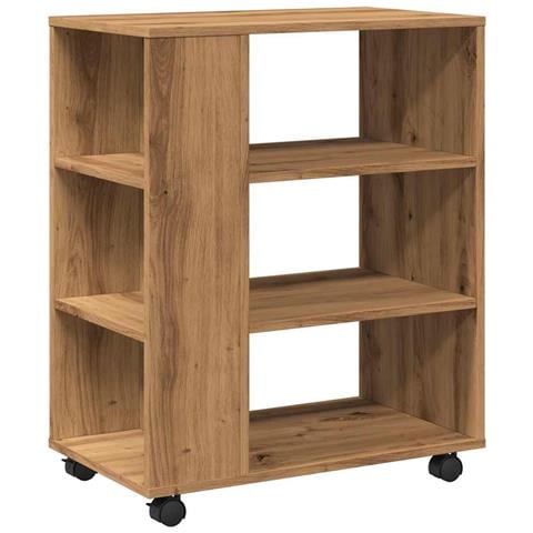 Armadietto Con Ruote Rovere Artigianale 60x35x75 Cm Truciolato - Foto 1